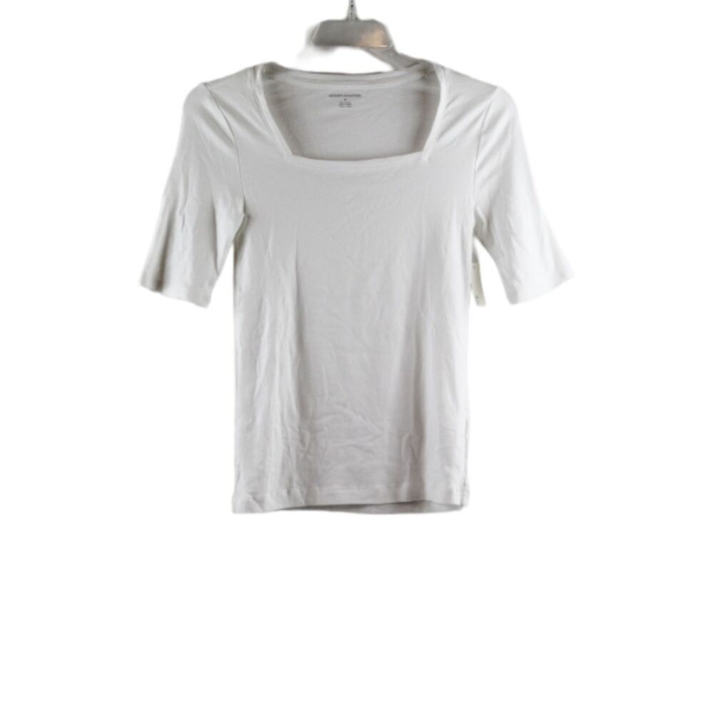 Amazon Essentials White Women's Top Blouse Pullover 3/4 Sleeve Medium 034